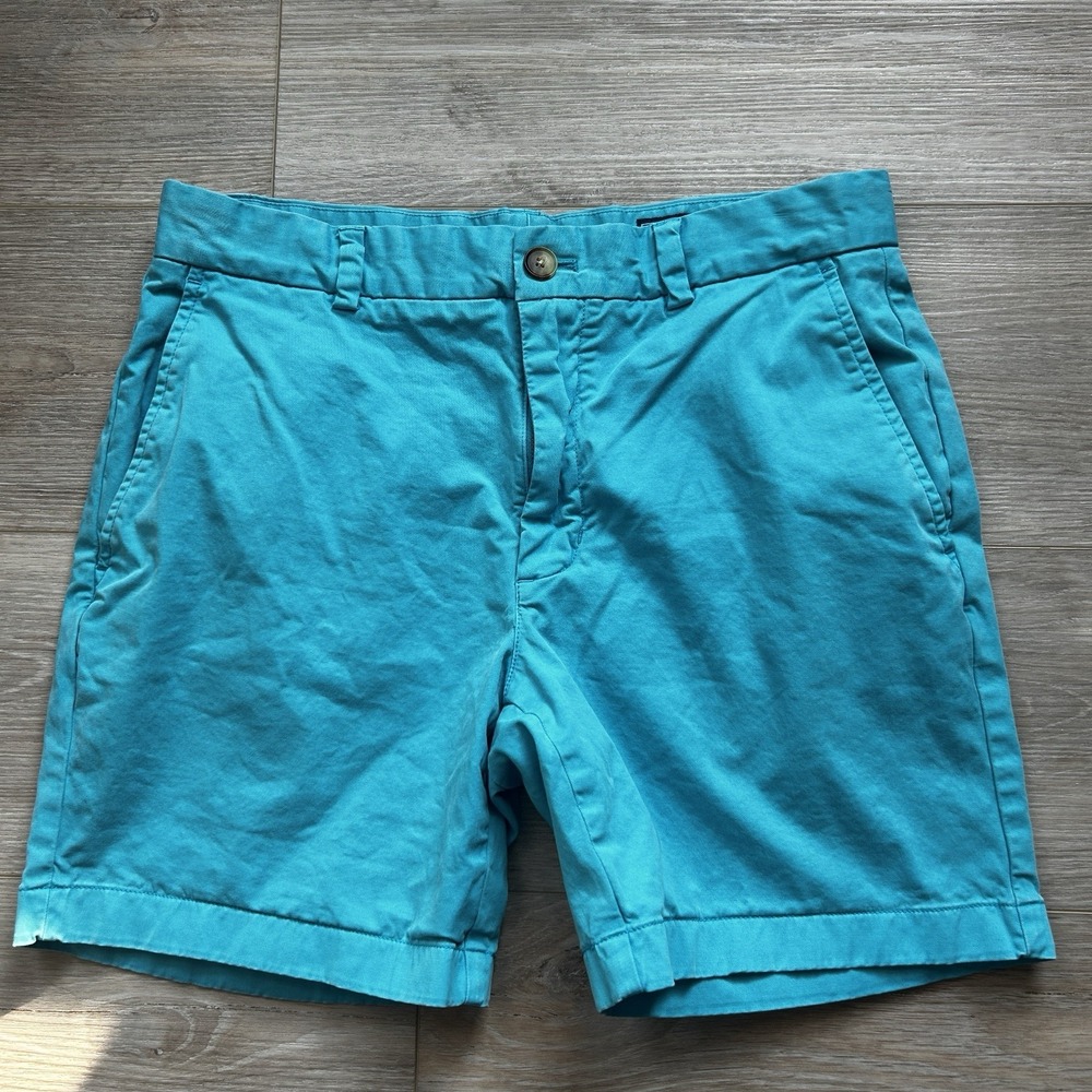 Vineyard‎ Vines Mens sz 30 Flat Front Teal Cotton Regular Fit Breaker Shorts